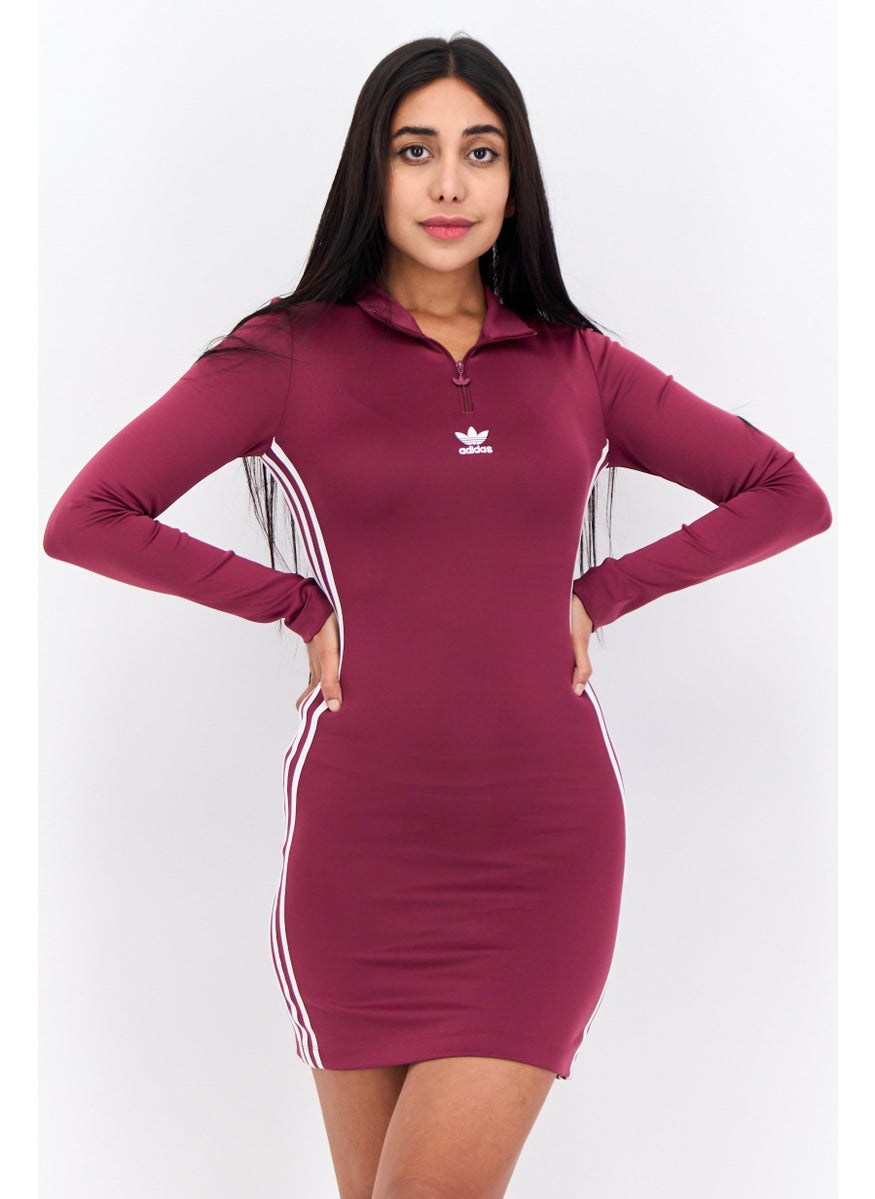 Women Sportswear Fit Outdoor Dress, Maroon/White