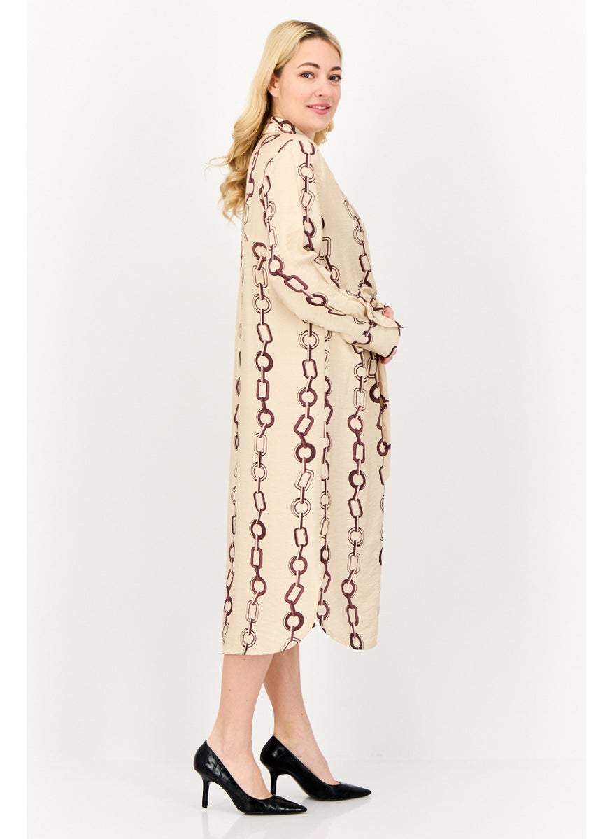 Women Allover Print Midi Dress, Multicolor