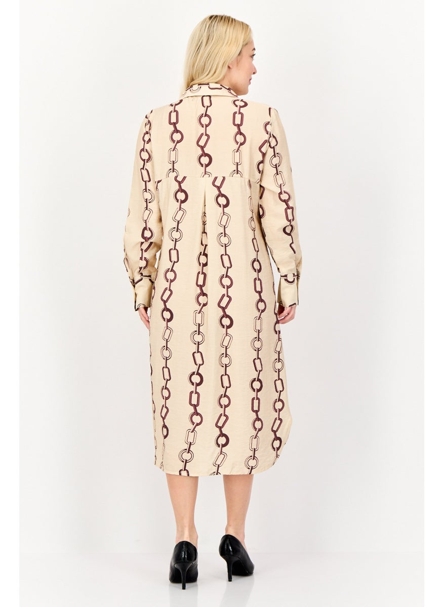 Women Allover Print Midi Dress, Multicolor