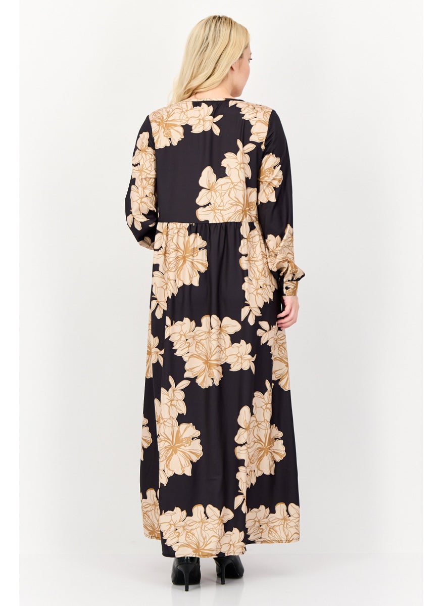 Women Floral Print Maxi Dress, Multicolor