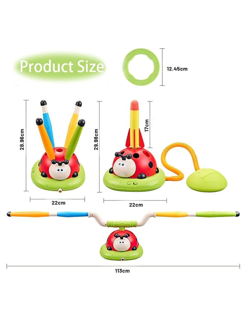 3-in-1 Rocket Launcher Toy with Musical Jump and Toss Ring Game – Fun Indoor & Outdoor Toy for Kids, Boys & Girls | Perfect for Birthday Gifts, Sports, and Summer Fun!