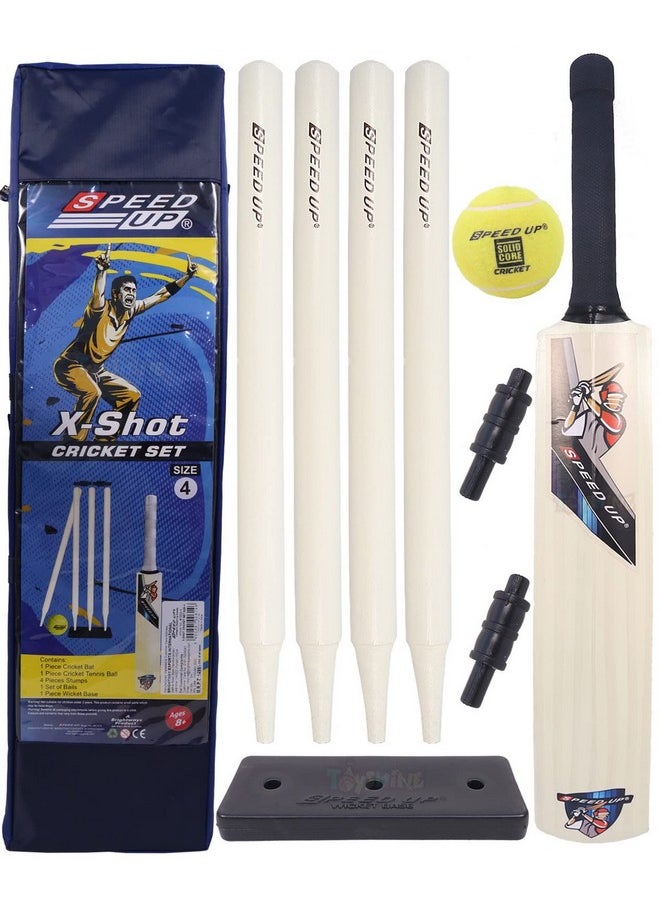 Toyshine Speed Up X-Shot Combo Box Cricket Kit For Kids (Bat Size: 4, 5-10 Yrs) Gift Sports Outdoor Toy Boys Girls Picnic (Carry Bag)- Sstp,Pink