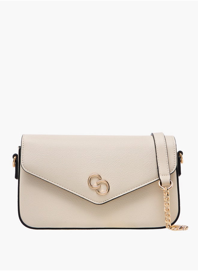 Women's Solid Crossbody Bag with Chain Strap