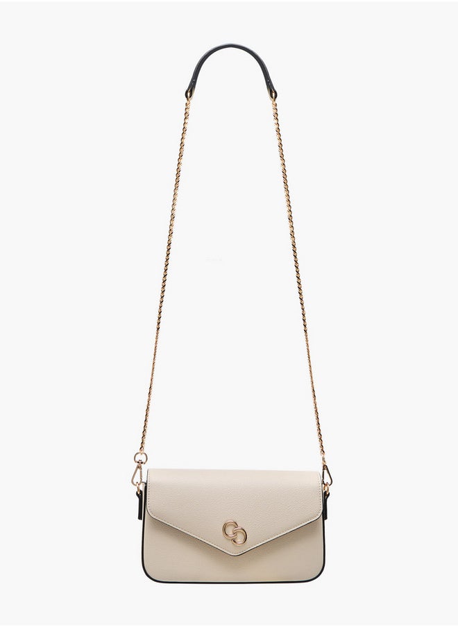 Women's Solid Crossbody Bag with Chain Strap