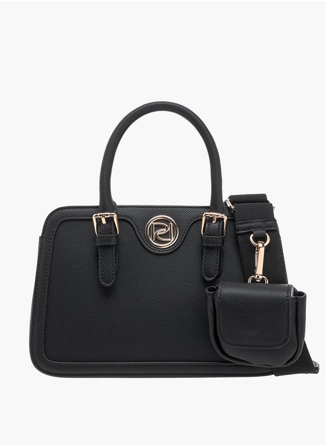 Solid Tote Bag with Double Handles and Detachable Coin Purse