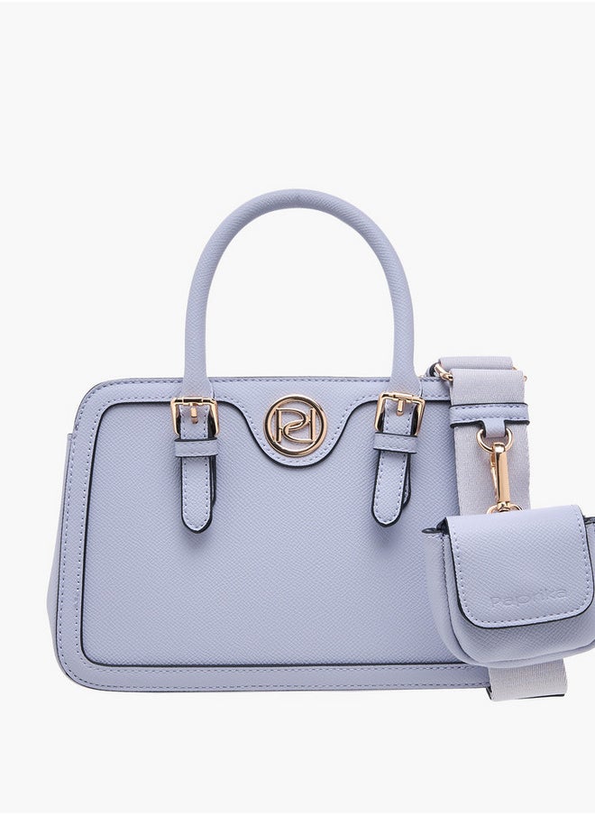 Solid Tote Bag with Double Handles and Detachable Coin Purse