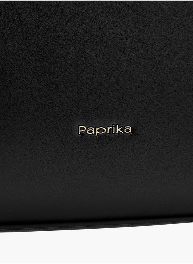 Women's Perforate Textured Tote Bag with Double Handle and Zip Closure