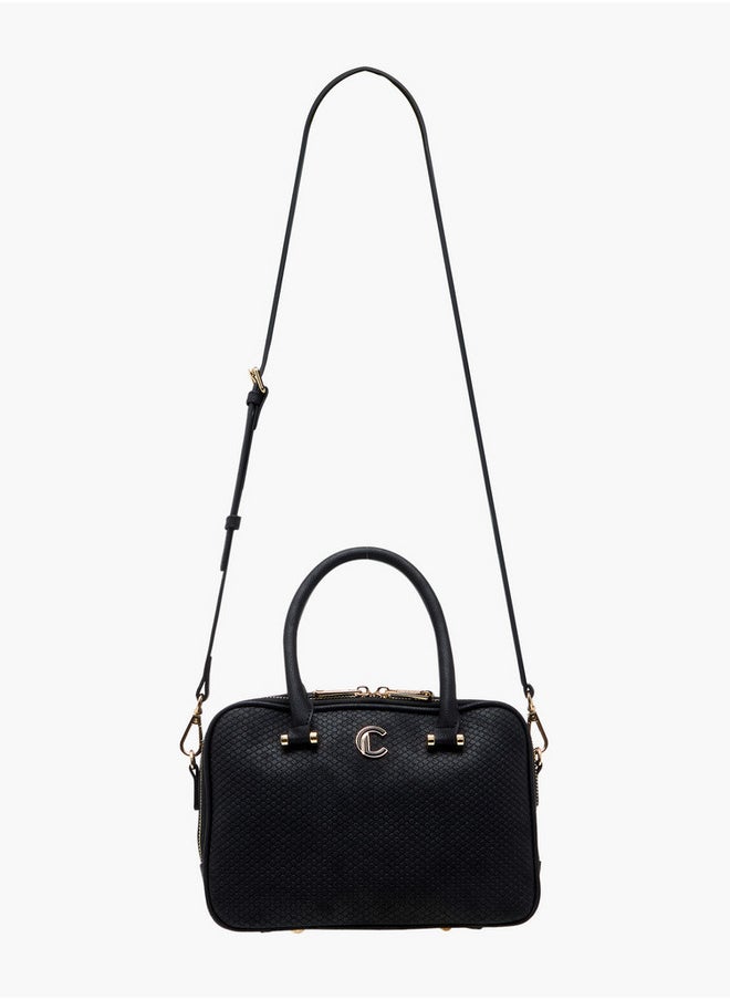 Women's Quilted Tote Bag with Double Handle and Zip Closure