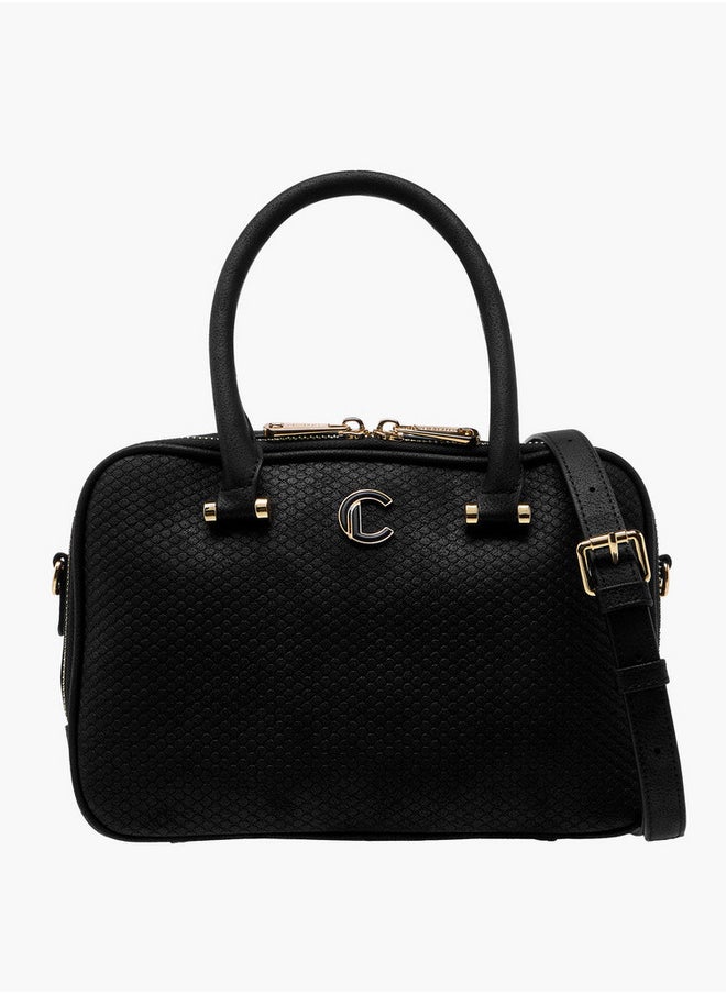 Women's Quilted Tote Bag with Double Handle and Zip Closure