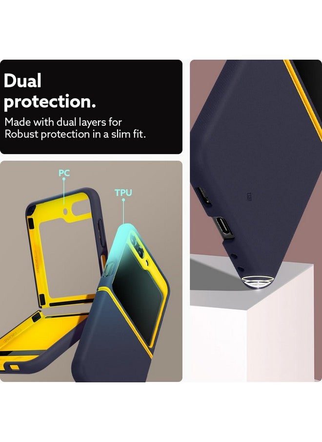 CASEOLOGY by Spigen Nano Pop Back Cover Case Compatible with Samsung Galaxy Z Flip 5 [Air Space Technology Protection] Dual Protection Case for Samsung Z Flip 5 5G (TPU and PC | Blueberry Navy)
