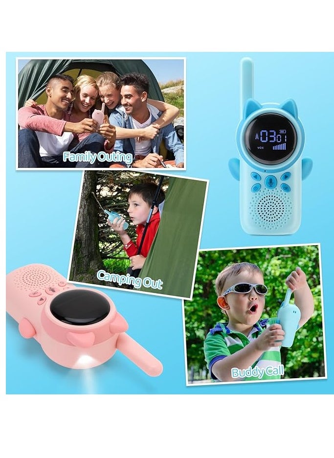 Kids Toy Adventure Walkie Talkies - Pretend Play Two-Way Radios for Imaginative Games, Built-in Flashlight & Rechargeable Battery, Perfect for Boys & Girls 3-12 Years Old