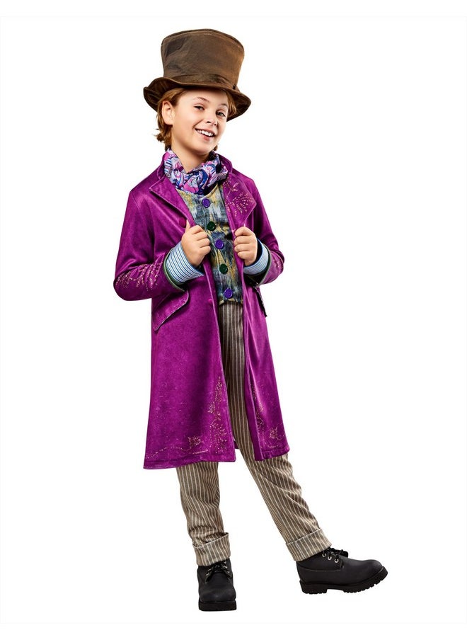 Rubies Willy Wonka Complete Costume With Hat For Kids Boys From The Wonka Movie, For Themed Party and Halloween, Small