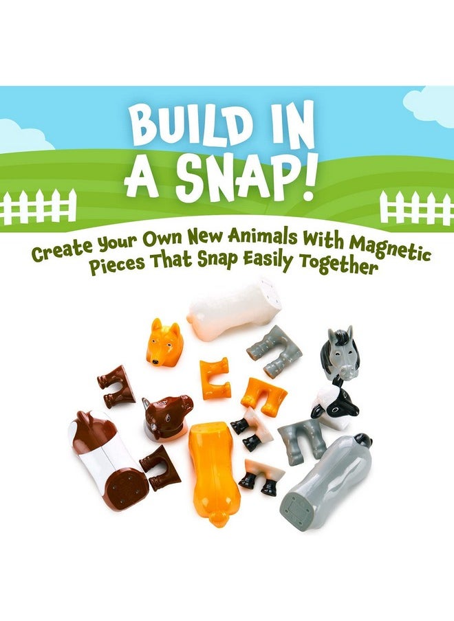 Magnetic Mix or Match Farm Animals Toy Play Set, 16 Pieces