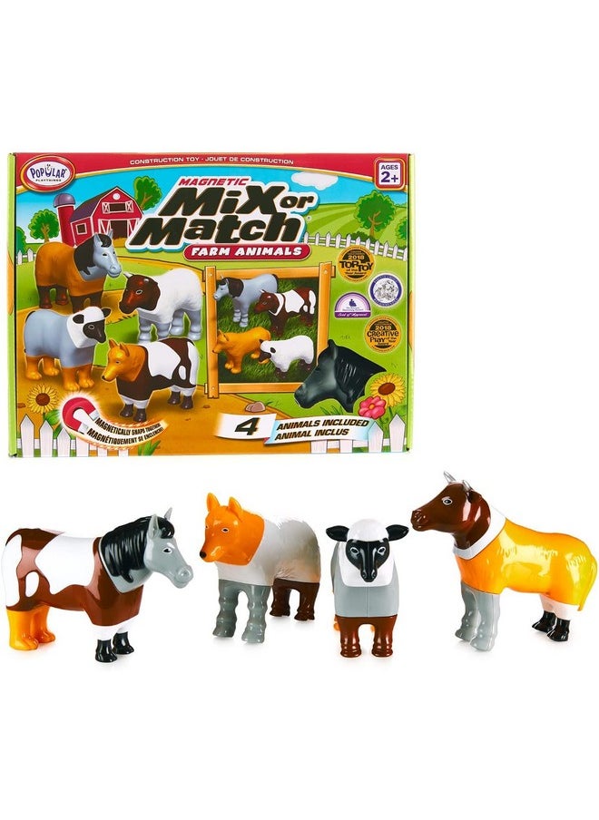 Magnetic Mix or Match Farm Animals Toy Play Set, 16 Pieces