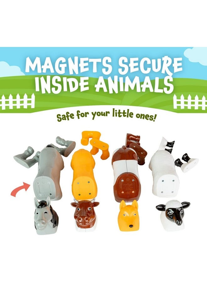 Magnetic Mix or Match Farm Animals Toy Play Set, 16 Pieces