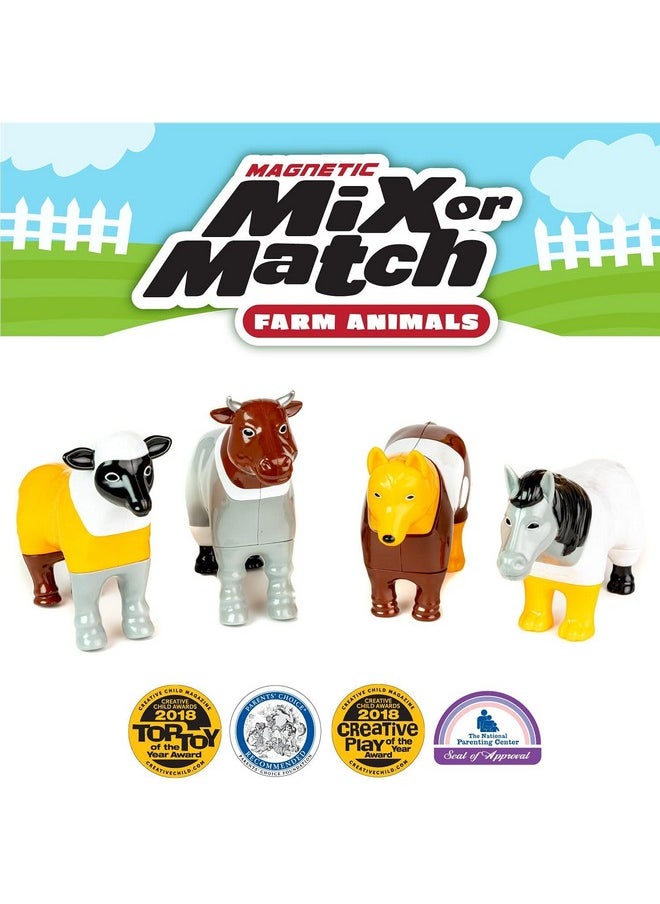 Magnetic Mix or Match Farm Animals Toy Play Set, 16 Pieces