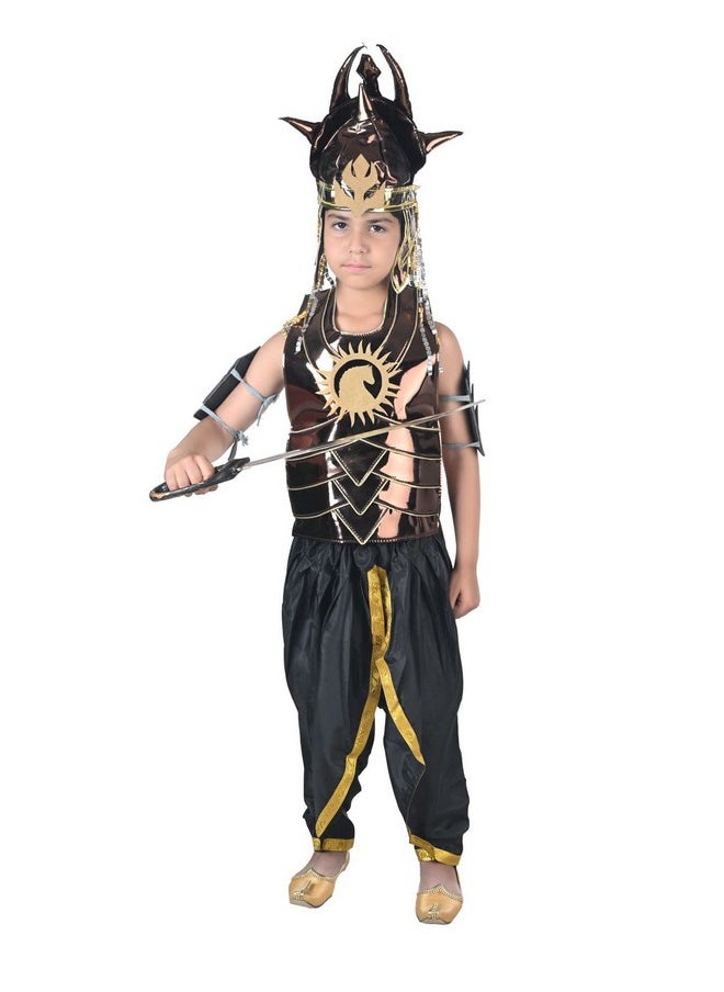 BookMyCostume Baahubali Warrior Indian Movie Character with Helmet & Sword Kids & Adults Fancy Dress Costume 8-10 yrs