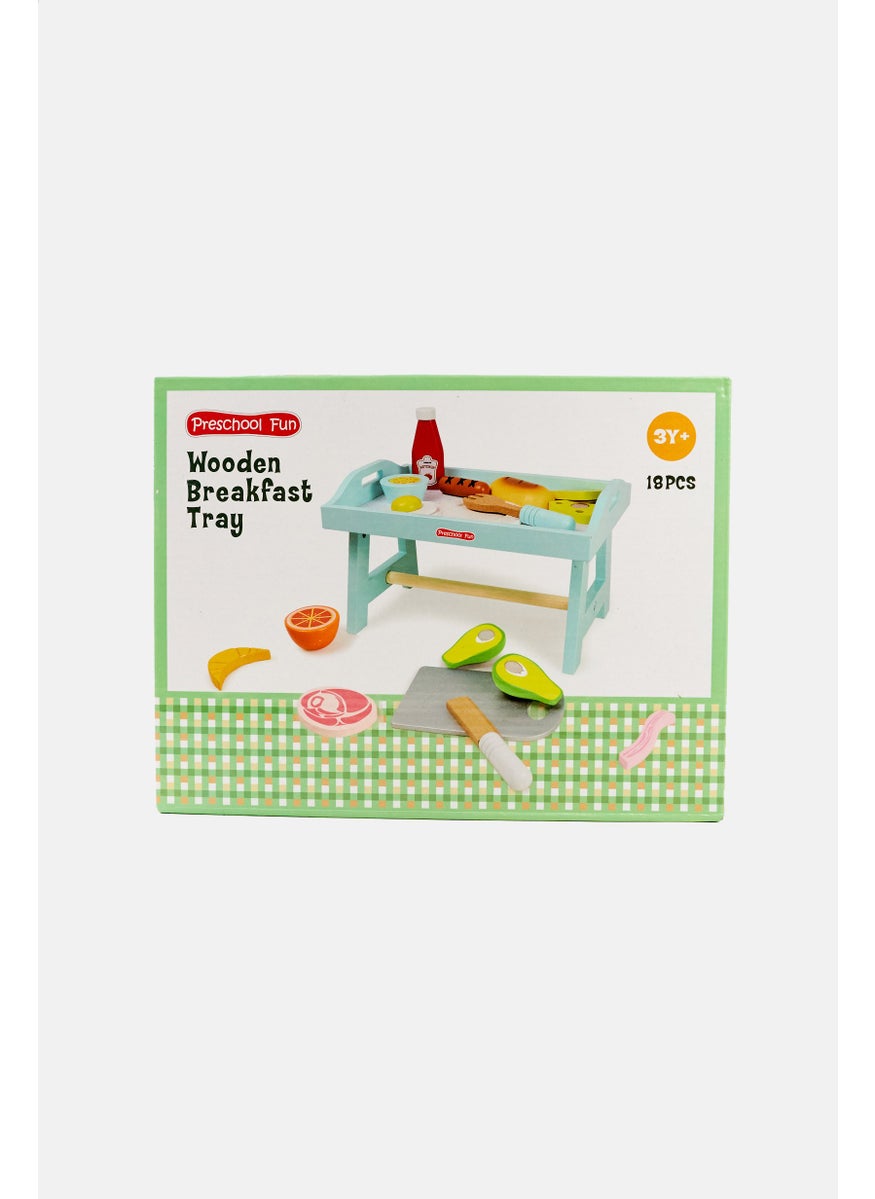 18 Pieces Wooden Breakfast Tray