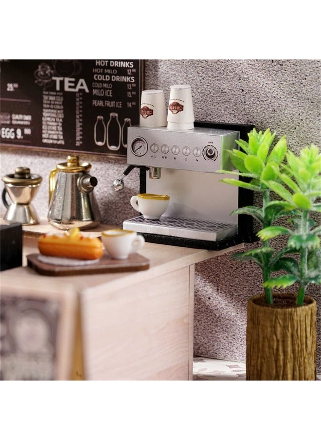 Flever Dollhouse Miniature DIY House Kit Creative Room with Furniture for Romantic Valentine's Gift (Leisurely Coffee Shop)