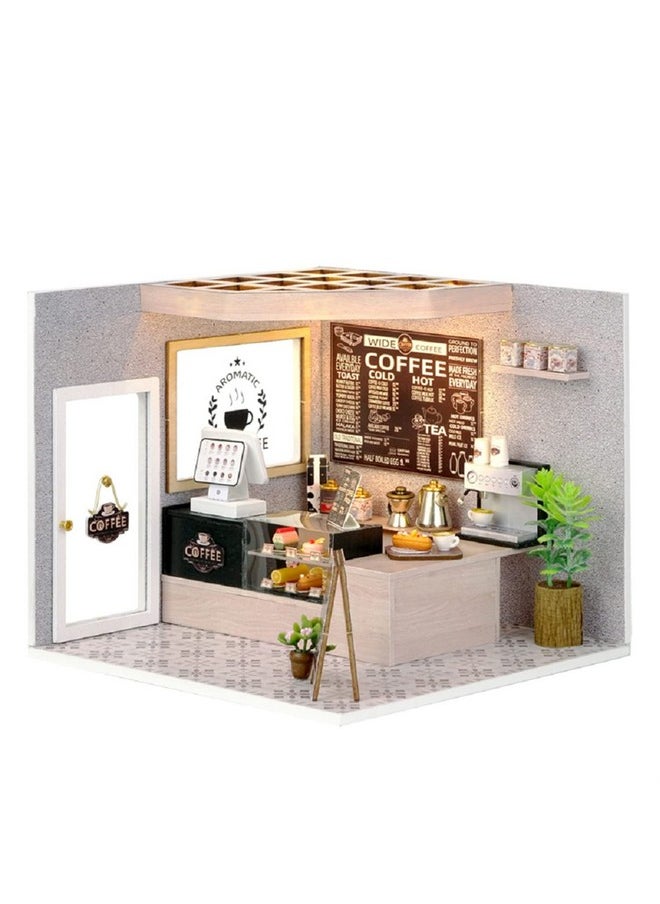 Flever Dollhouse Miniature DIY House Kit Creative Room with Furniture for Romantic Valentine's Gift (Leisurely Coffee Shop)