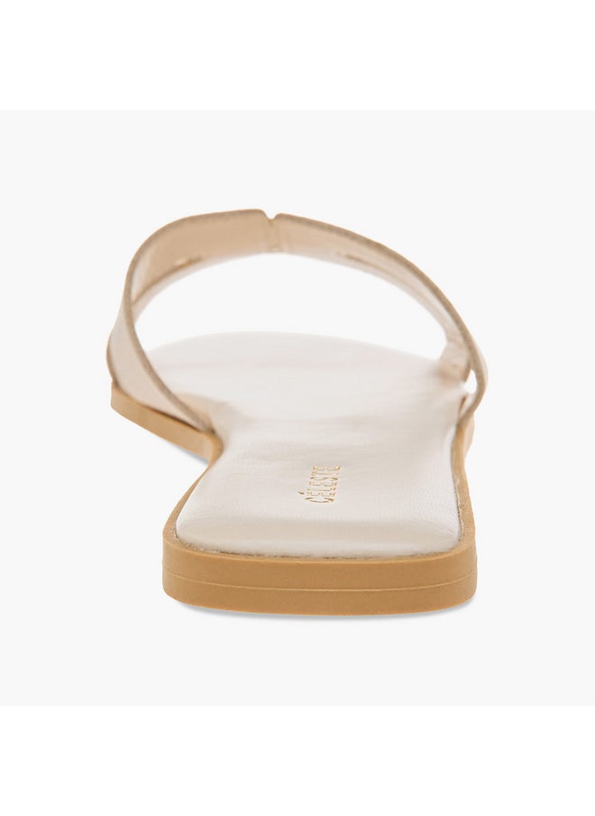 Women's Textured Cutout Detail Slip-On Sandals