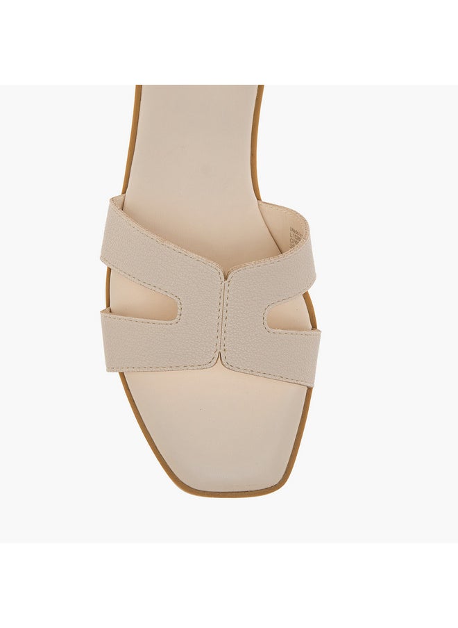 Women's Textured Cutout Detail Slip-On Sandals
