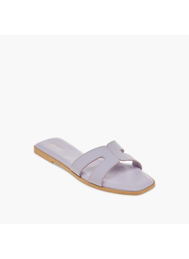 Women's Textured Cutout Detail Slip-On Sandals