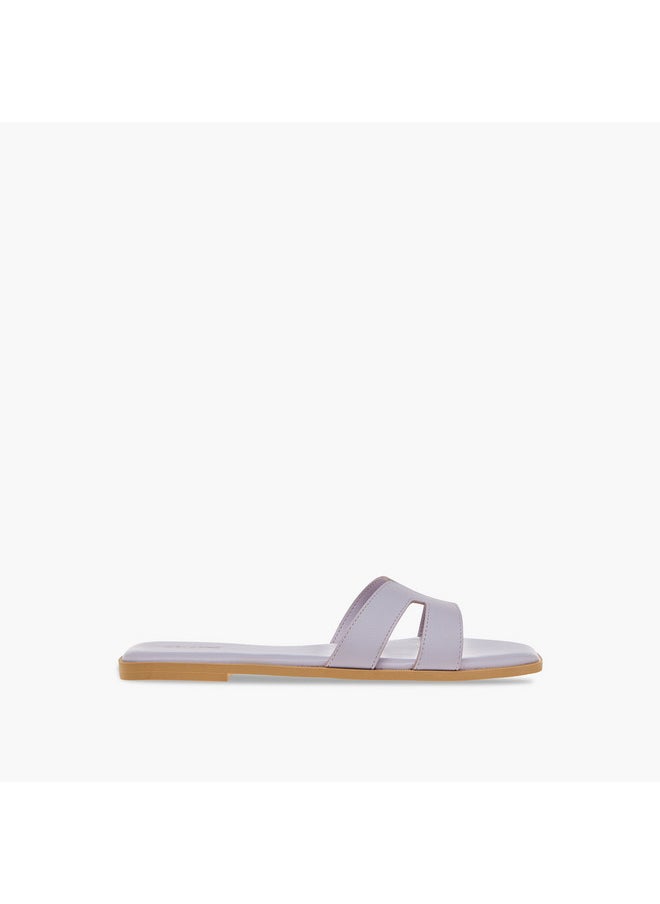 Women's Textured Cutout Detail Slip-On Sandals