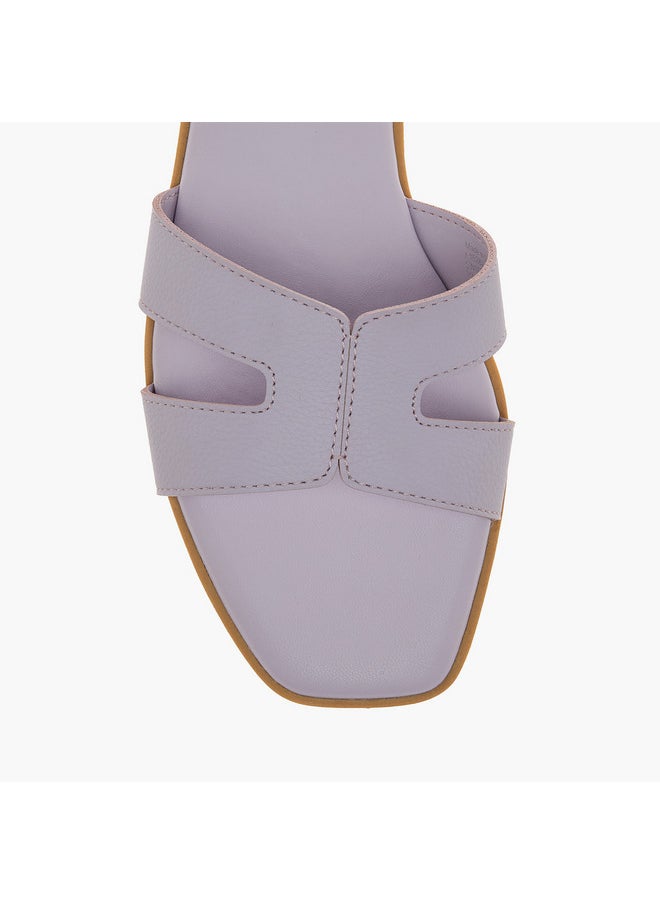 Women's Textured Cutout Detail Slip-On Sandals