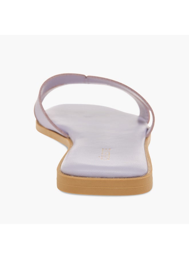 Women's Textured Cutout Detail Slip-On Sandals