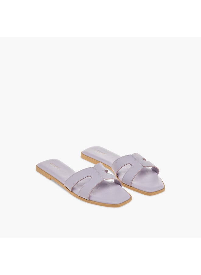 Women's Textured Cutout Detail Slip-On Sandals