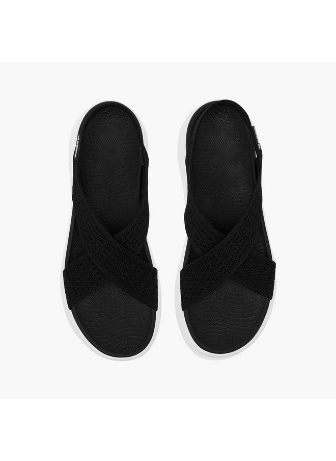 Women's Textured Slip-On Criss Cross Sandals