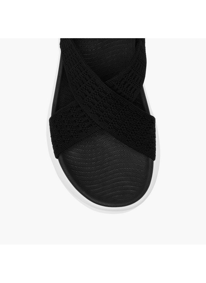 Women's Textured Slip-On Criss Cross Sandals