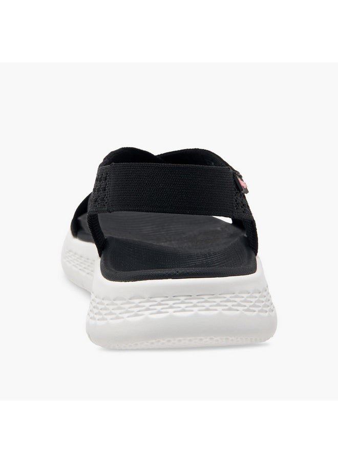Women's Textured Slip-On Criss Cross Sandals