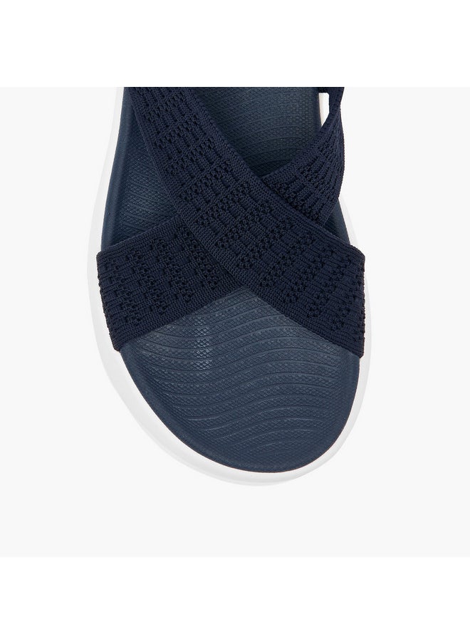 Women's Textured Slip-On Criss Cross Sandals