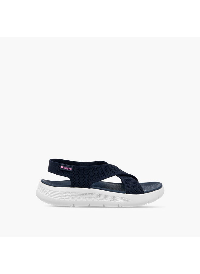 Women's Textured Slip-On Criss Cross Sandals