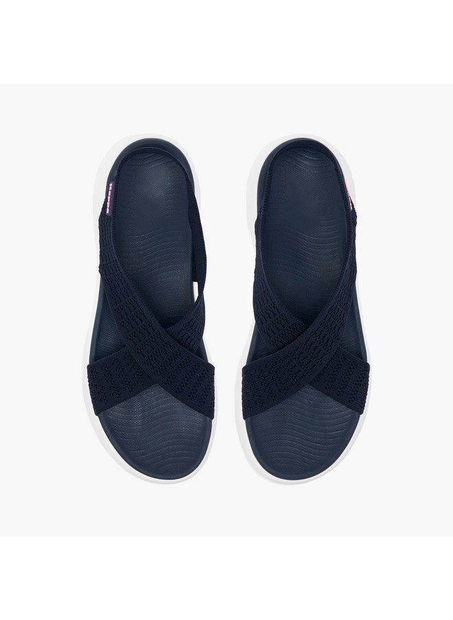Women's Textured Slip-On Criss Cross Sandals