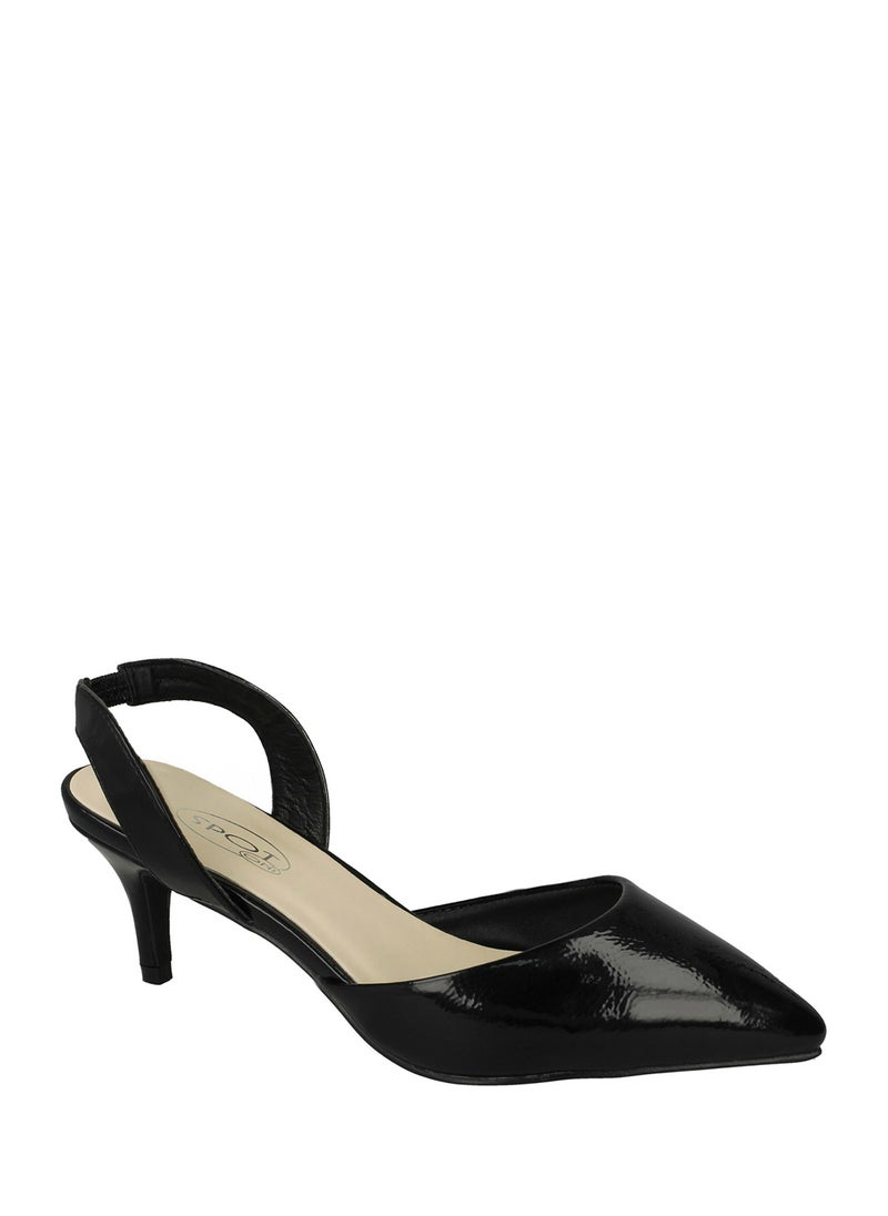 Mid Heel Pump With Slingback
