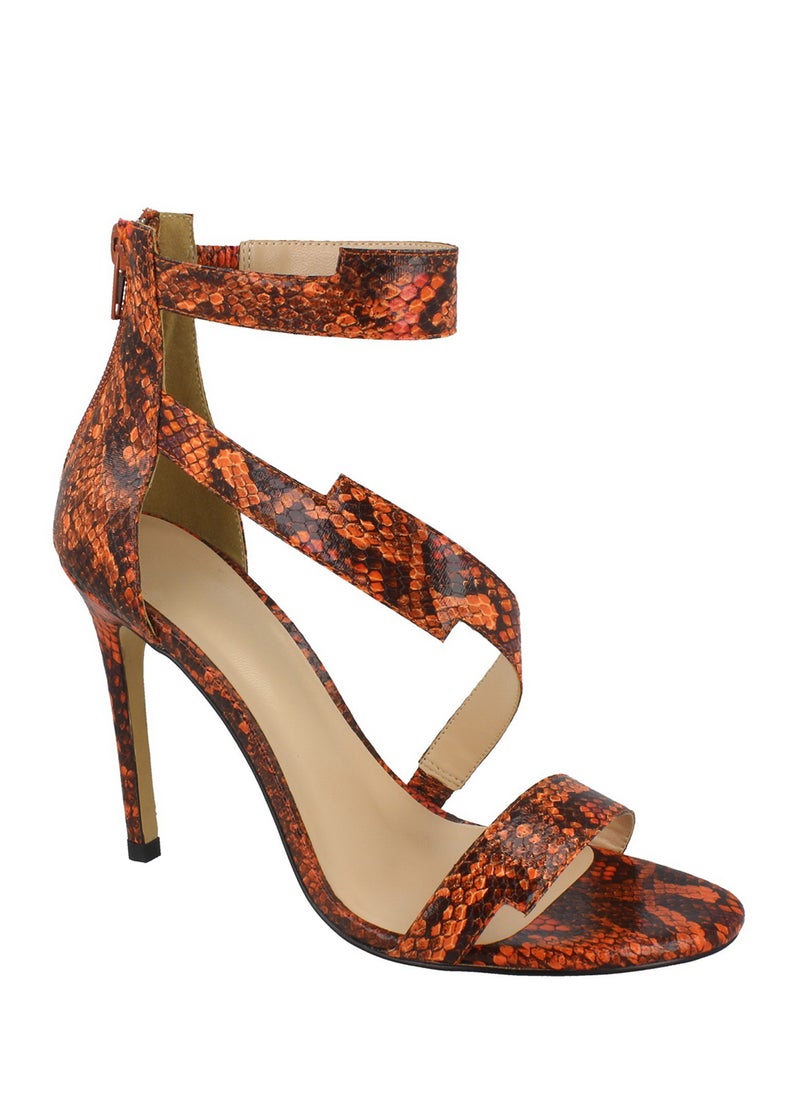 Snake Print High Heel Sandal