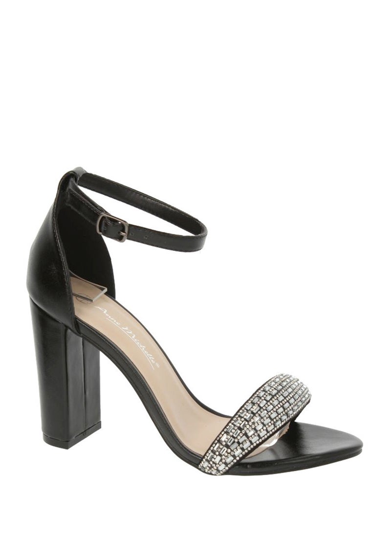 Block Heel Sandal With Embellished Strap