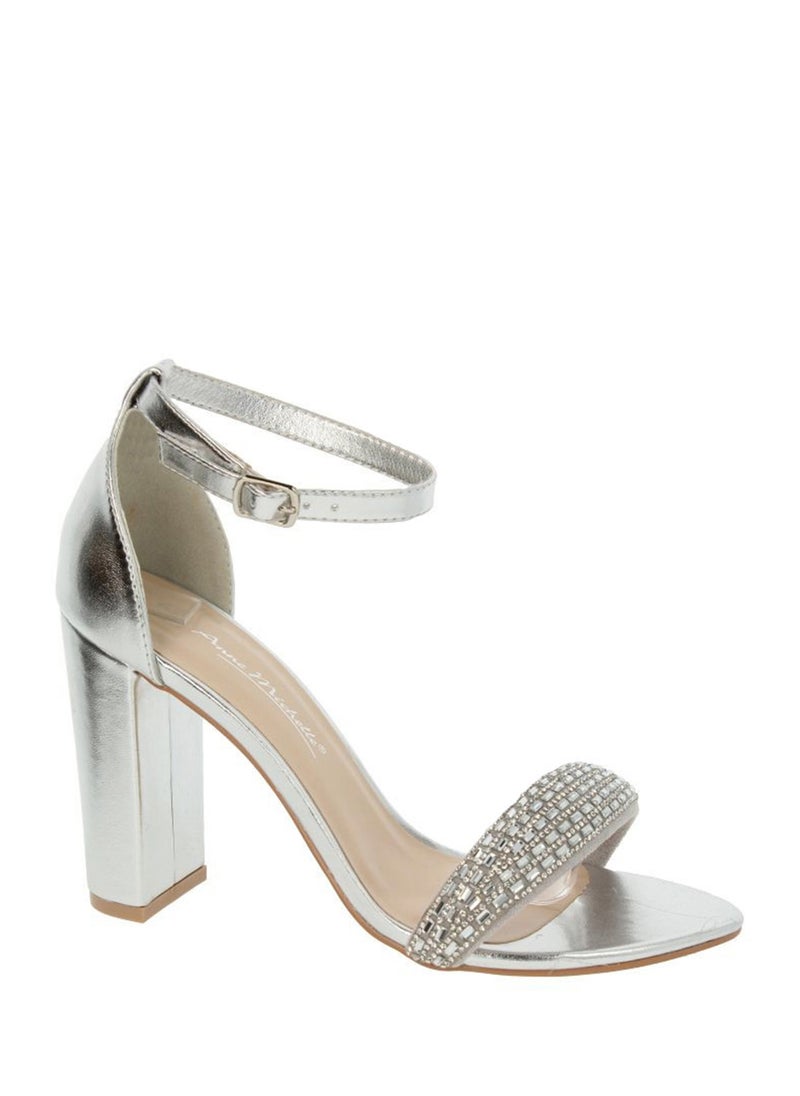 Block Heel Sandal With Embellished Strap