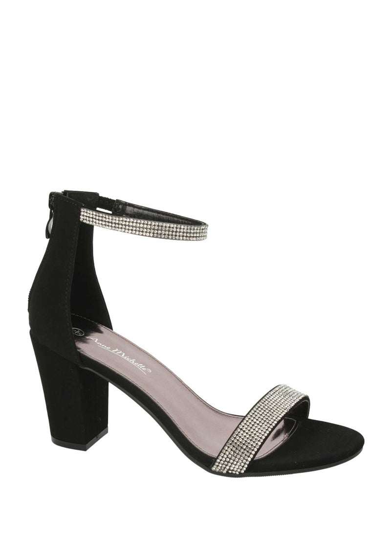 Block Heel Sandal With Embellishment
