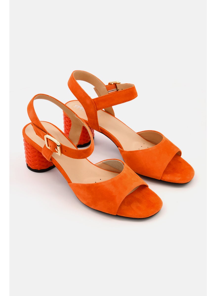 Women Ortensia Adjustable Buckle Sandals, Orange