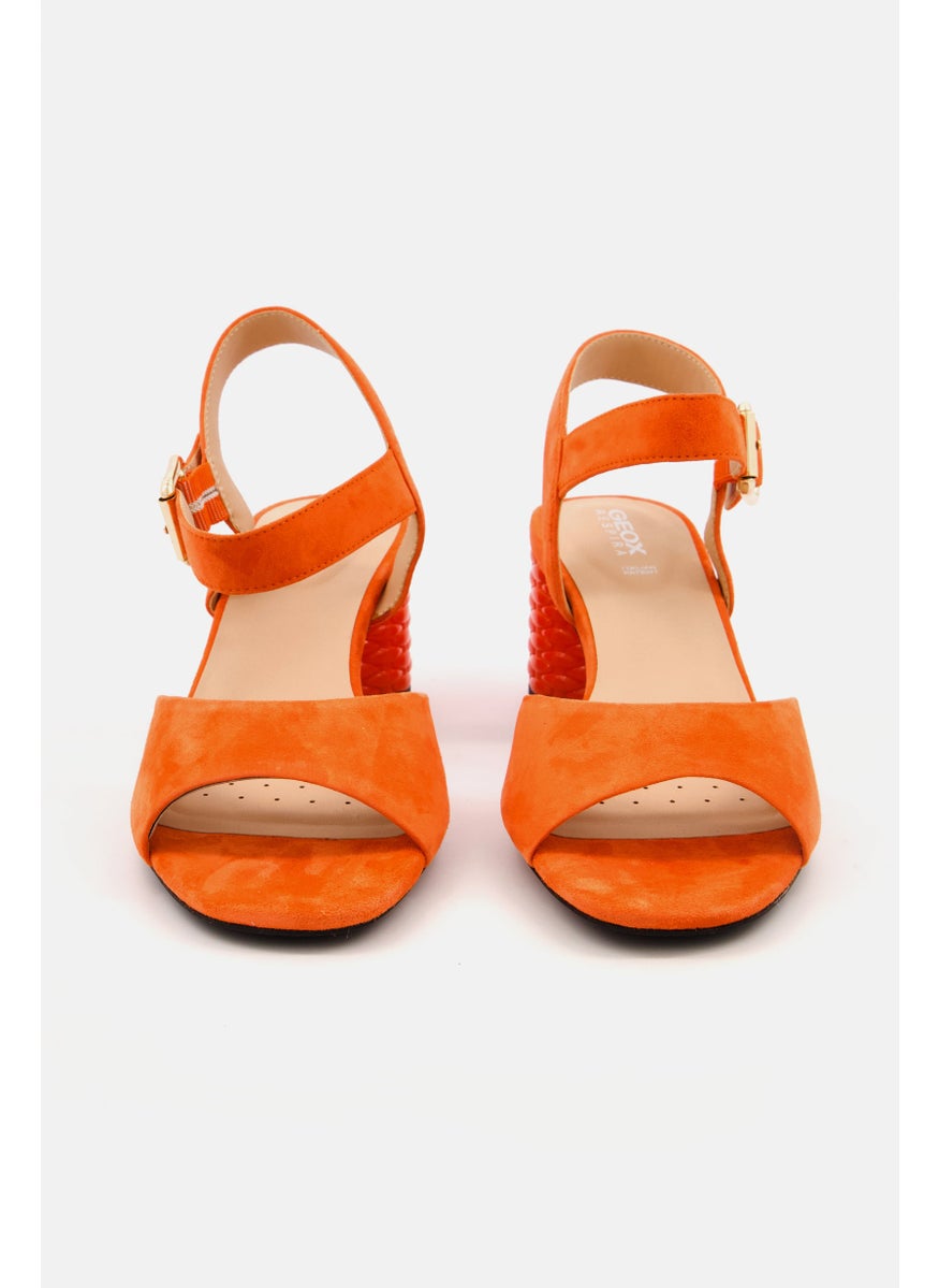 Women Ortensia Adjustable Buckle Sandals, Orange