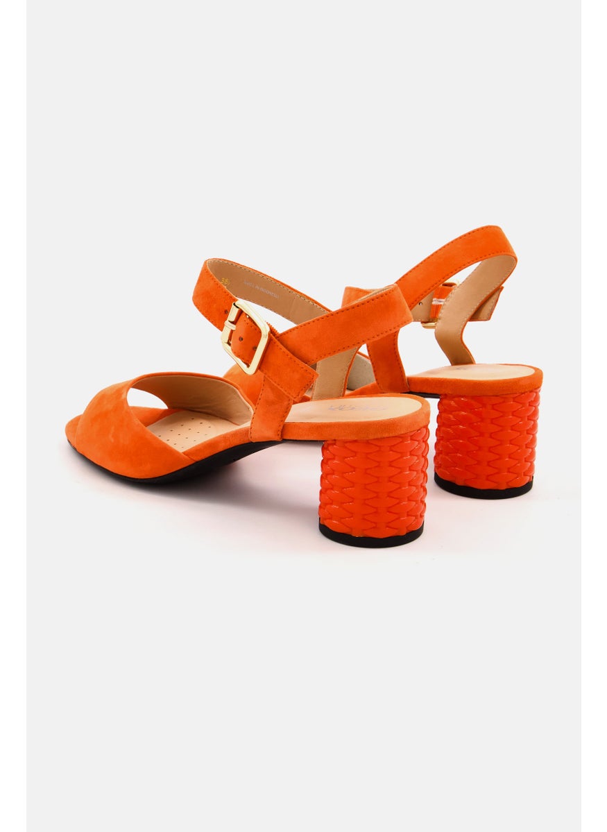 Women Ortensia Adjustable Buckle Sandals, Orange