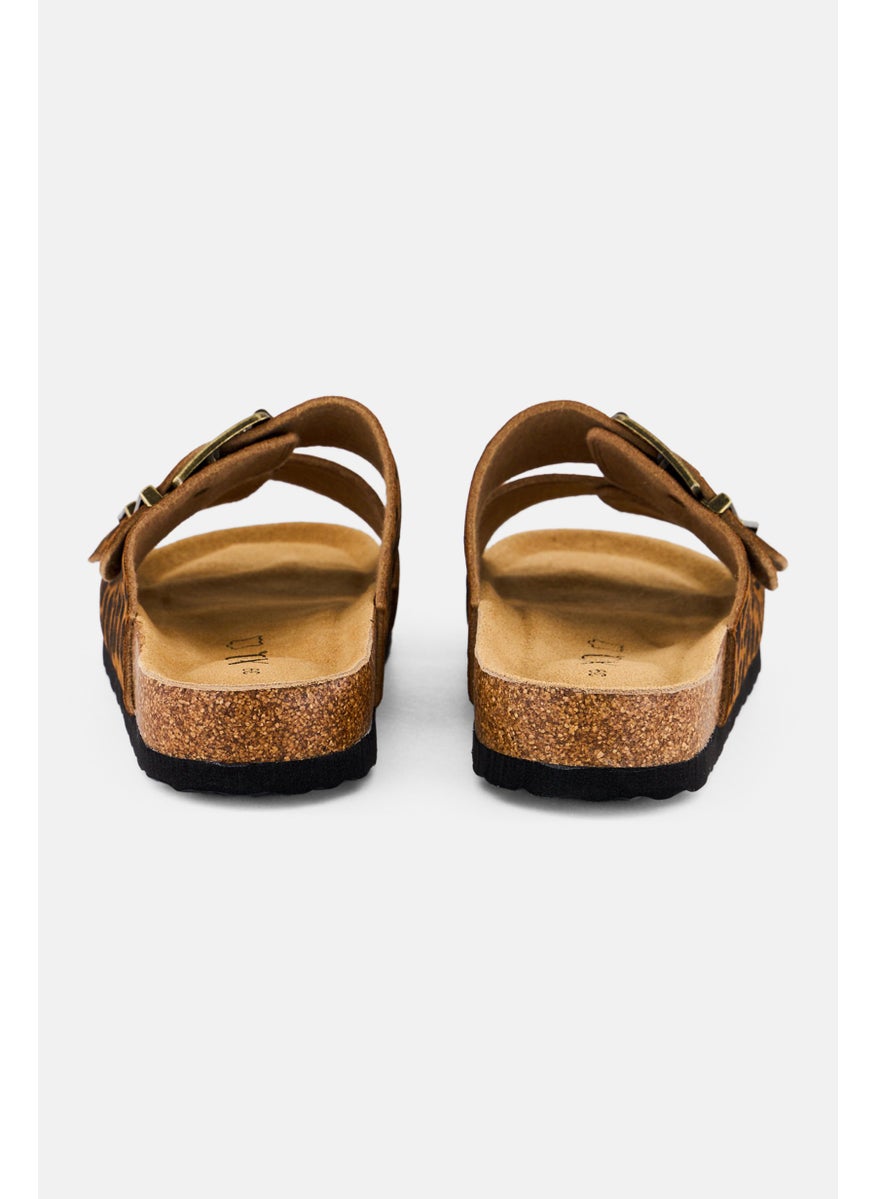 Women Slip On Animal Print Sandals, Multicolor