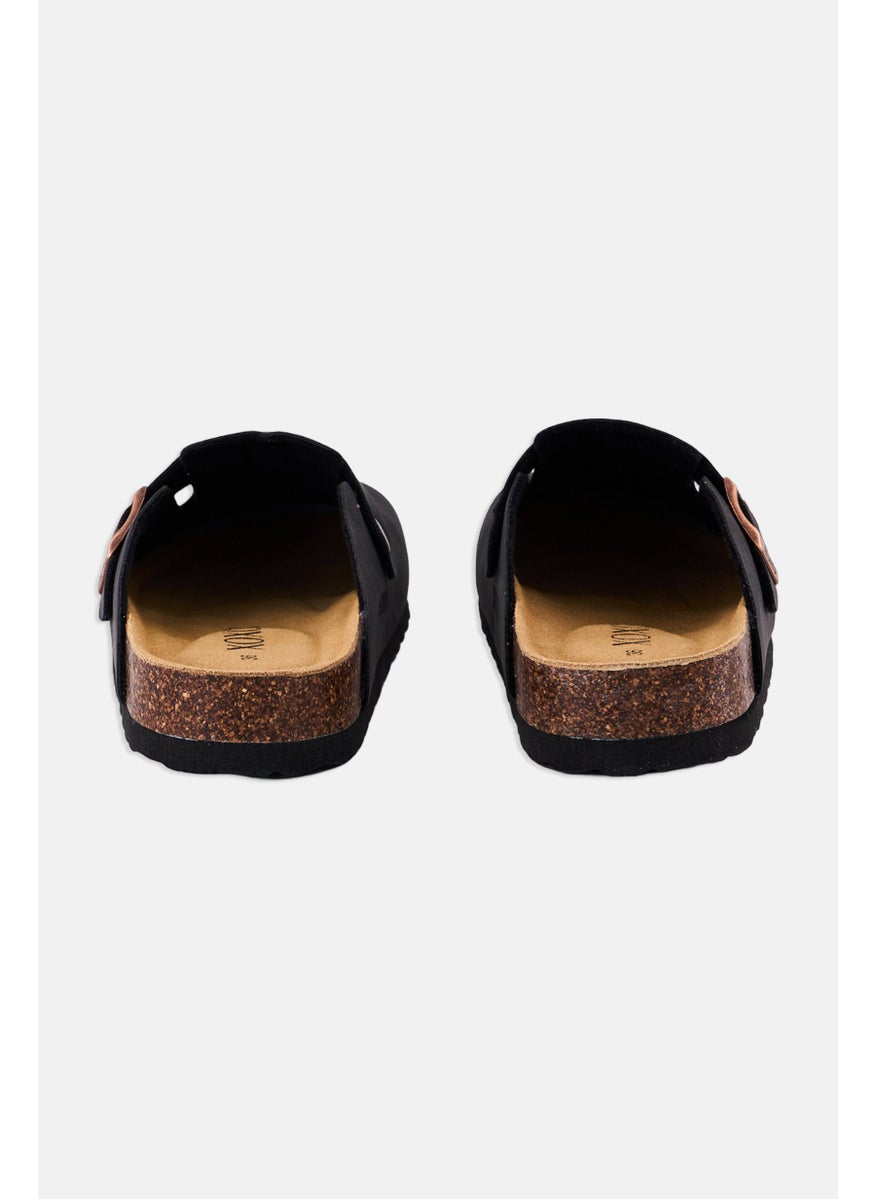 Women Slip On Brand Logo Clogs, Black