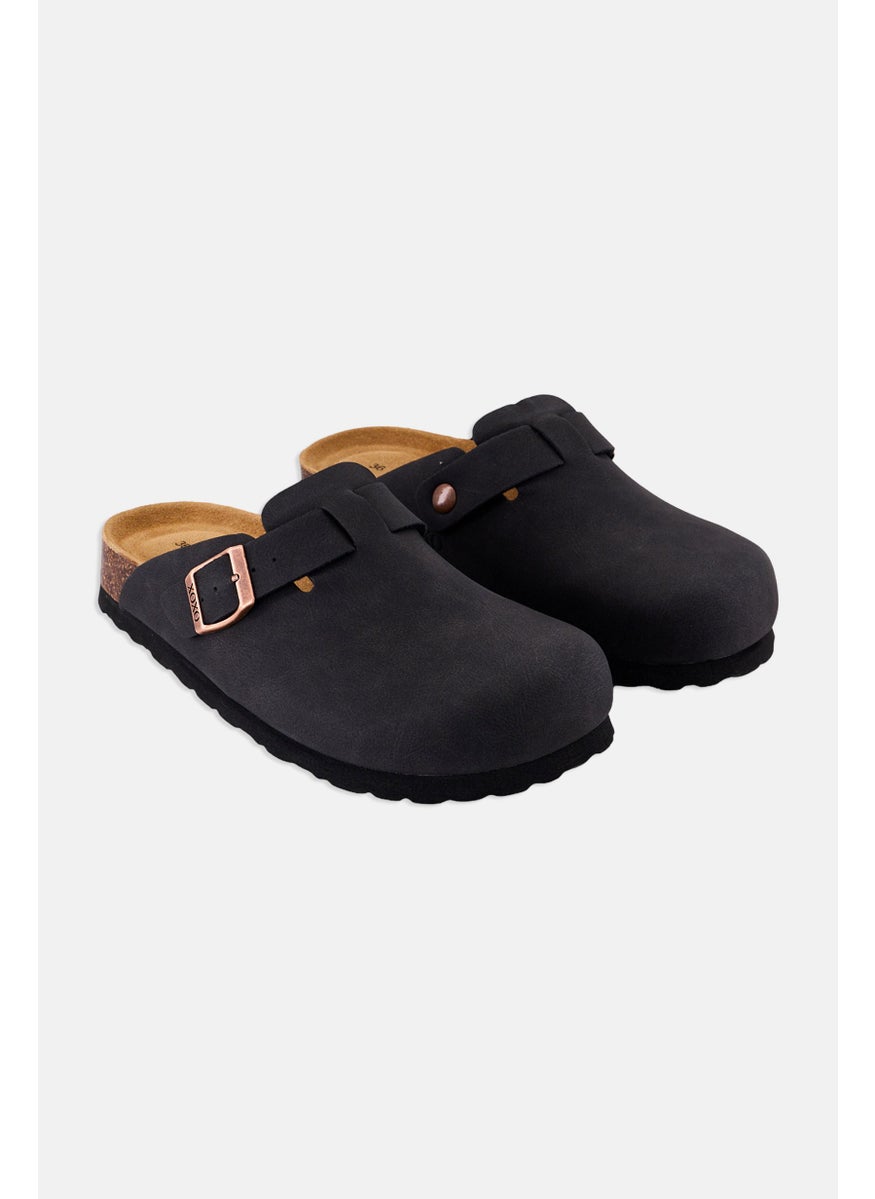 Women Slip On Brand Logo Clogs, Black