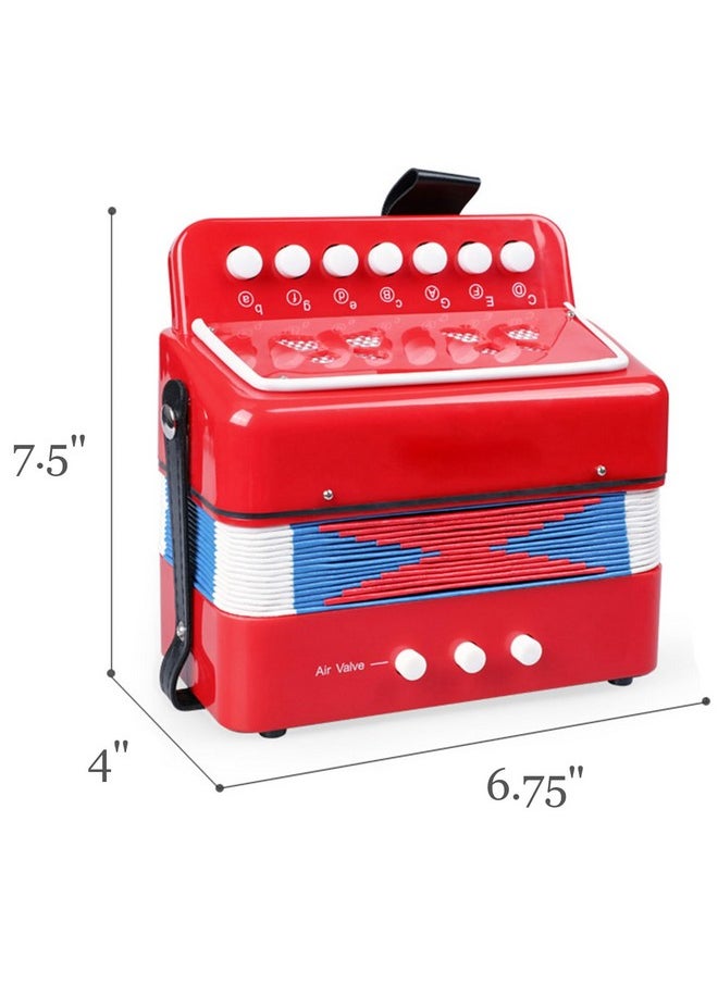 Tosnail Kids Piano Percussion Accordion Musical Toy, Red