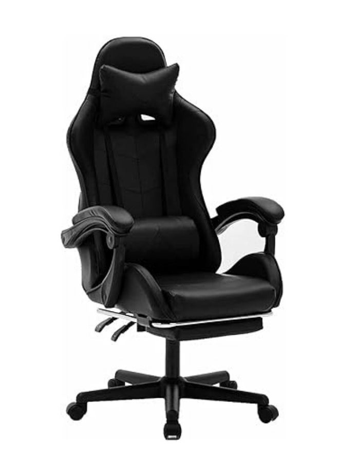 Gaming Chair Ergonomic Executive-3D 360° Rolling Swivel Reclining Computer Chair PU Leather Adjustable Height with Headrest Pillow Cushion & Lumber Support Back, Premium Foam.